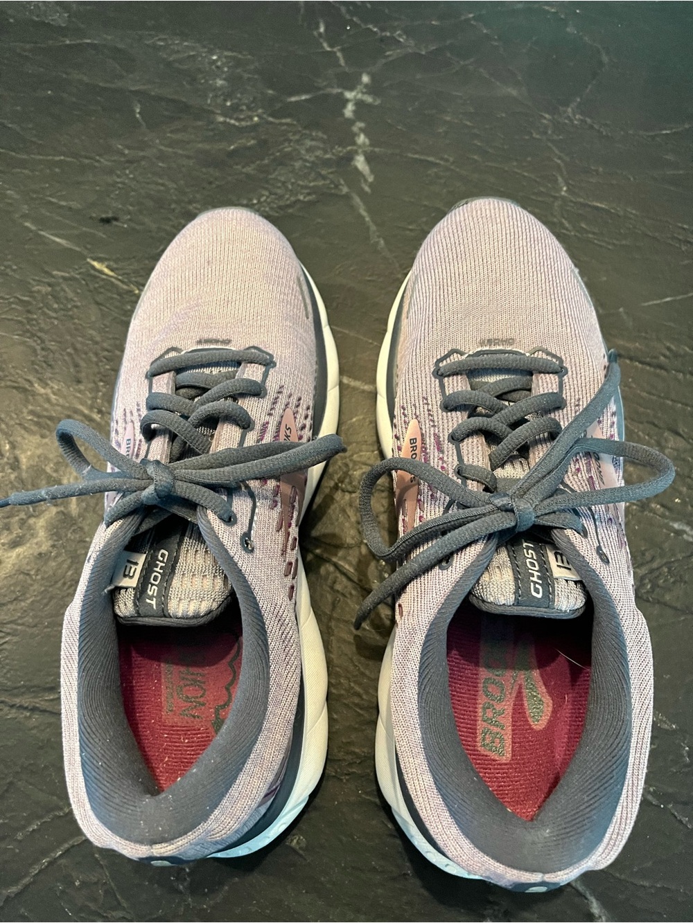 Brooks Women's Ghost Running Shoes in Light Purple and Gray